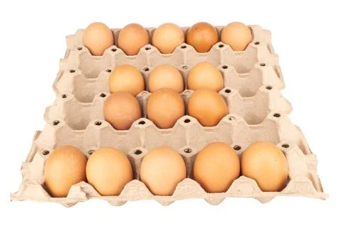 Egg pack space isolated on white background Foto stock