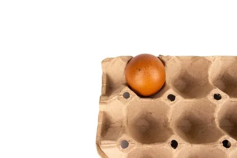 Egg pack space isolated on white background Foto stock