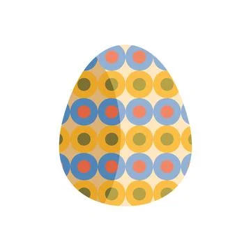 Egg painted with circles pattern easter season Stockillustratie