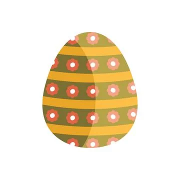 Egg painted with flowers pattern easter season 스톡 일러스트