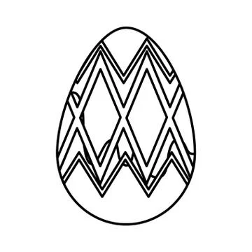 Egg painted happy easter with geometric figures Illustrazione stock