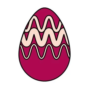 Egg painted happy easter with geometric figures Illustrazione stock