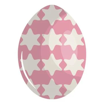 Egg painted happy easter with geometric figures Stock Illustration