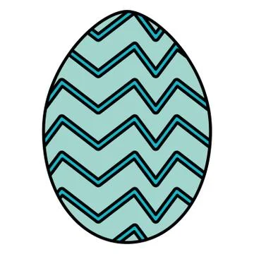 Egg painted happy easter with geometric figures Stock Illustration