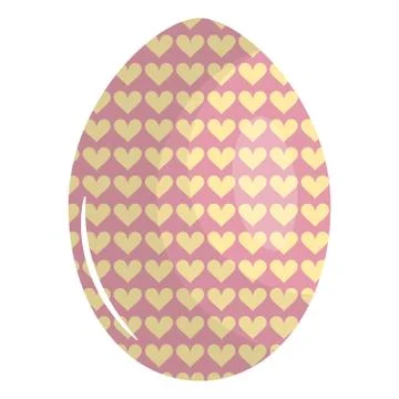 Egg painted happy easter with hearts pattern 스톡 일러스트