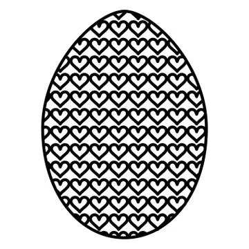 Egg painted happy easter with hearts pattern Illustrazione stock