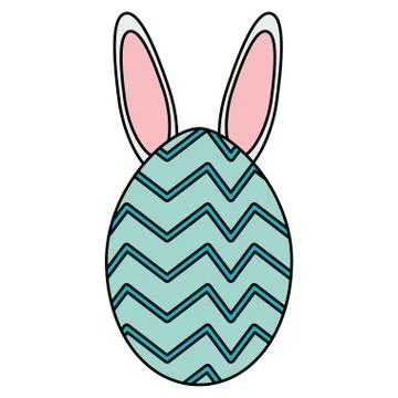 Egg painted with rabbit ears easter icon Stock Illustration