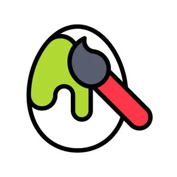 Egg painting vector, Easter filled icon editable stroke Stock Illustration