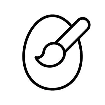 Egg painting vector, Easter line icon editable stroke Stock Illustration