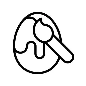 Egg painting vector, Easter line icon editable stroke Stock Illustration