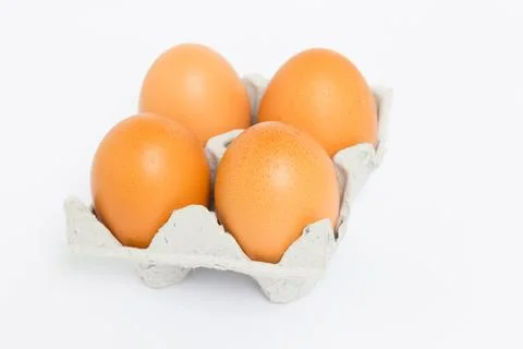 Egg in paper mould box packaging Stock Photos