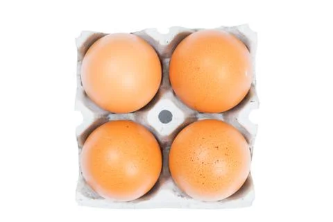 Egg in paper mould box packaging Stock Photos