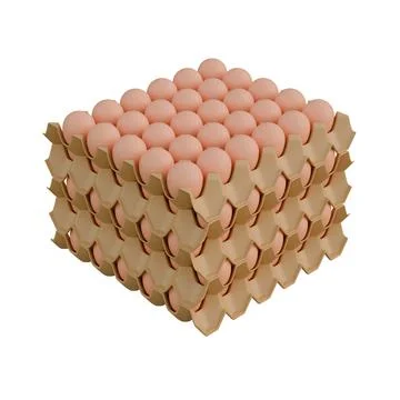 Egg Paper Tray Top Side View 3D Render Illustration Stock Illustration