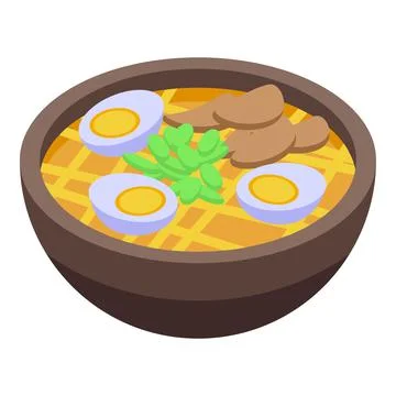 Egg pasta icon isometric vector. Food plate Stock Illustration