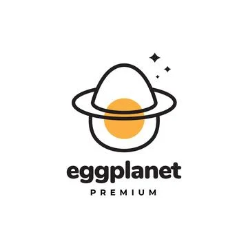 Egg planet logo design vector Stock Illustration