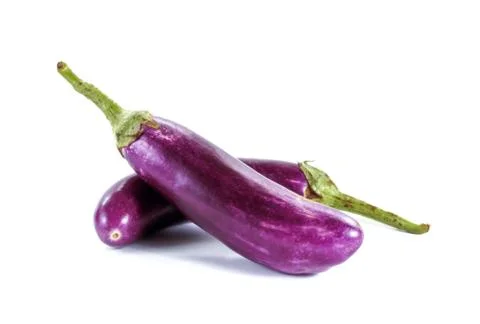 Egg plants close up isolated background. Stock Photos