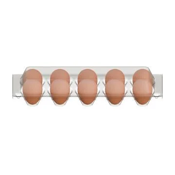 Egg Plastic Packaging Top Front View 3D Render Illustration Stock Illustration