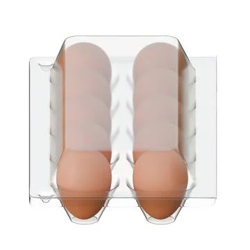 Egg Plastic Packaging Top Side View 3D Render Illustration Stock Illustration