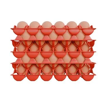 Egg Plastic Tray Front View 3D Render Illustration Stock Illustration