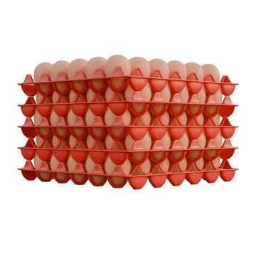 Egg Plastic Tray Side View 3D Render Illustration Stock Illustration