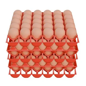 Egg Plastic Tray Top View 3D Render Illustration Stock Illustration
