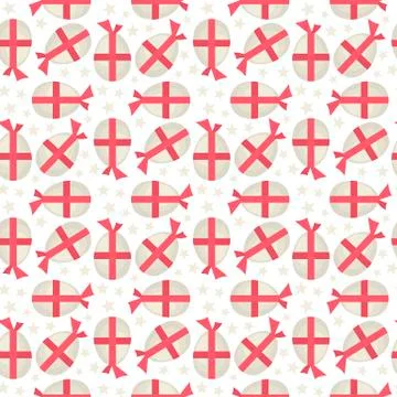 Egg with red bow seamless pattern Stock Illustration