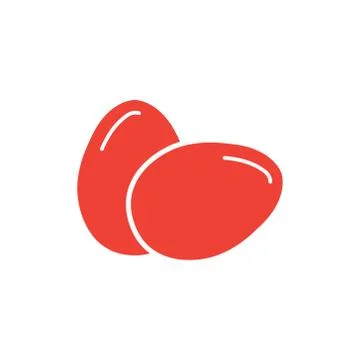Egg Red Icon On White Background. Red Flat Style Vector Illustration Stock Illustration