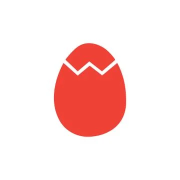 Egg Red Icon On White Background. Red Flat Style Vector Illustration 스톡 일러스트