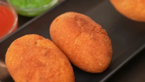 Egg Roll - Bread Roll- Egg Bread Snacks- Bread Roll Stock Footage 286201900