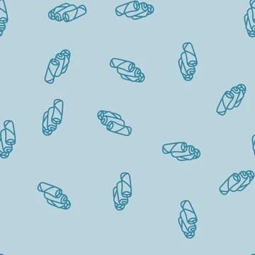 Egg roll fast food line seamless pattern Stock Illustration