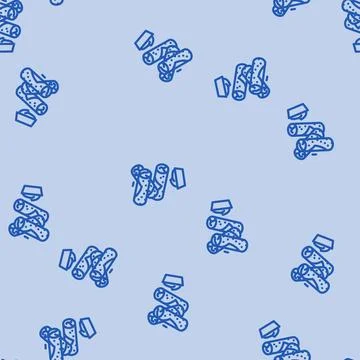 Egg roll fast food line vector seamless pattern Stock Illustration