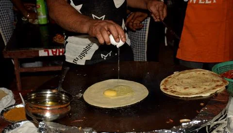 Egg roll preparation Stock Photos