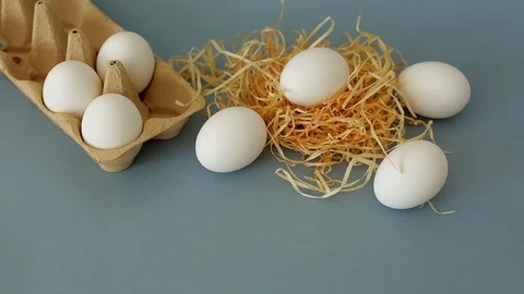 Egg is Rolling Into The Frame Video stock 123699342