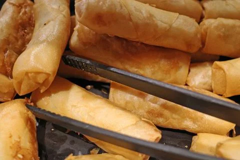 Egg rolls ready to eat Stock Photos