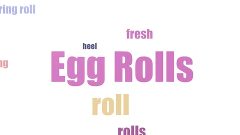 Egg Rolls Tag Cloud Animated Isolated Stock Footage 107209263