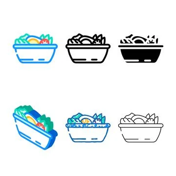 Egg salad color variations icon vector Stock Illustration