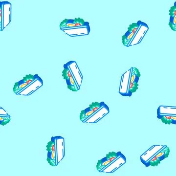 Egg salad isometric icon seamless pattern Stock Illustration