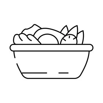 Egg salad line icon vector illustration Stock Illustration