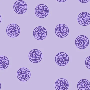 Egg salad line seamless pattern Stock Illustration