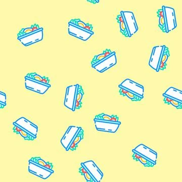 Egg salad vector seamless pattern Stock Illustration