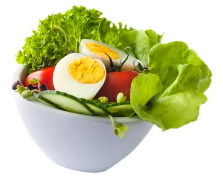 Egg salad on white Stock Photos