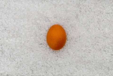 Egg with salt as a background Stock Photos