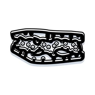 Egg sandwich concept for breakfast or snack Stock Illustration