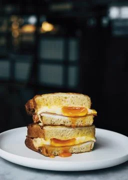 Egg sandwich, easy breakfast Stock Photos
