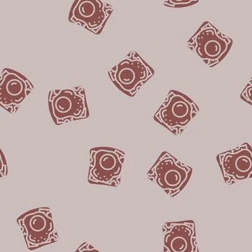 Egg sandwich glyph vector seamless pattern Stock Illustration