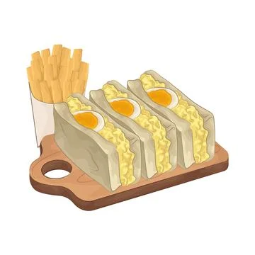 Egg Sandwich Illustration Stock Illustration