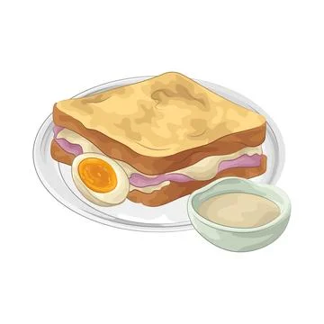 Egg Sandwich Illustration Stock Illustration