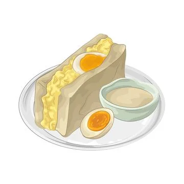 Egg Sandwich Illustration Stock Illustration