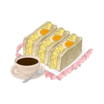 Egg Sandwich Illustration Stock Illustration
