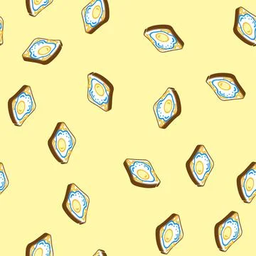 Egg sandwich isometric icon seamless pattern Stock Illustration